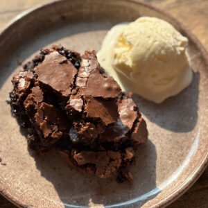 Brown Butter Brownie Pudding
